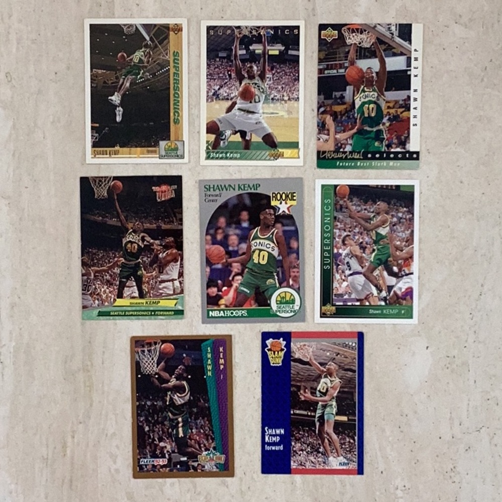 Shawn Kemp Basketball Cards Rookie 1990 NBA Hoops 279 Seattle SuperSonics 8